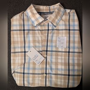Croft & Barrow Beige and Blue Plaid Shirt
